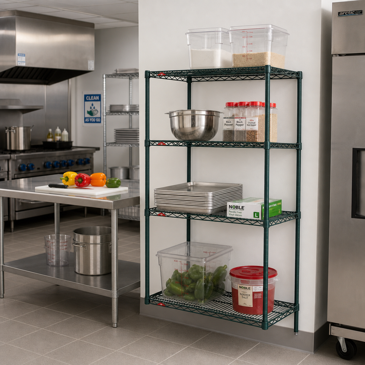 Product image #2 for Metro Super Erecta Metroseal 3 Add-On Wire Shelving Unit, 24"W x 24"D x 63"H, 4 Shelves