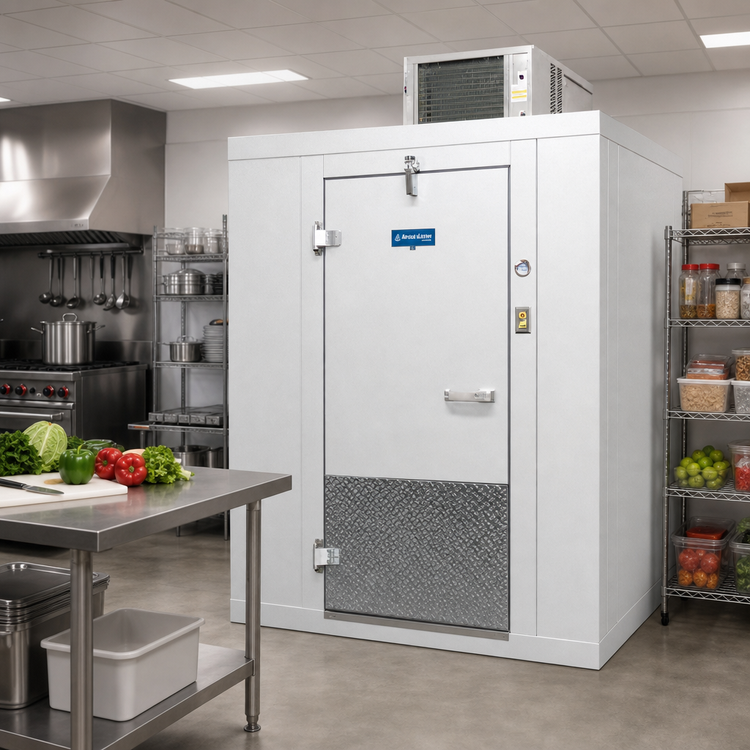 Product image #2 for Arctic Industries Indoor Walk-In Cooler with Floor and Top-Mounted Self-Contained Refrigeration, 9' 10" W x 6' 0" D x 7' 8-1/2" H