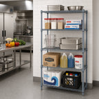 Thumbnail image #2 for Quantum WR54-1442GY-5 42"W x 14"D x 54"H 5-Shelf Wire Shelving Starter Unit, Gray Epoxy