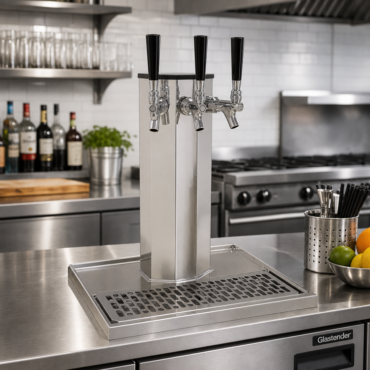 Product image #2 for Glastender Three-Faucet Countertop Glycol-Cooled Column Draft Dispensing Tower