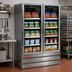 Thumbnail image #2 for Howard-McCray Two-Section Hinged Glass Door Freezer Merchandiser, 42 Cu. Ft., Bottom-Mount Self-Contained, Stainless Steel