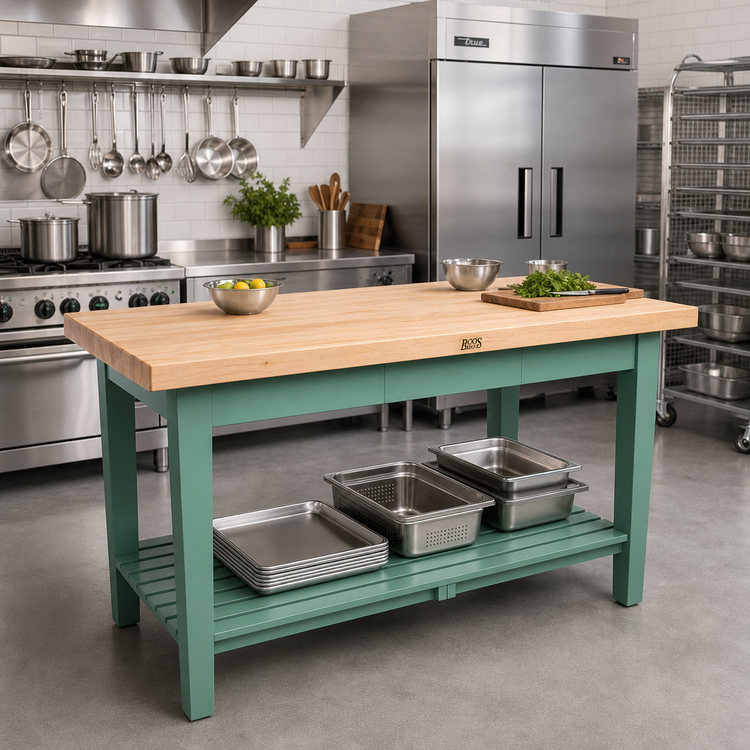 Product image #3 for John Boos Classic Country 60-Inch x 36-Inch Northern Hard Rock Maple Wood Top Work Table