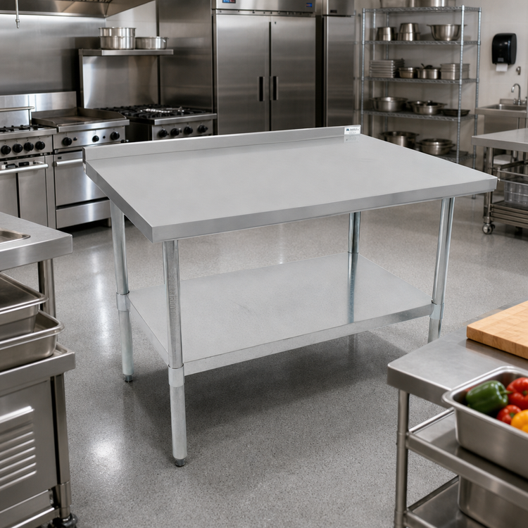 Product image #2 for John Boos Stallion 60-Inch x 30-Inch Stainless Steel Budget Work Table with 1-1/2-Inch Backsplash and Undershelf