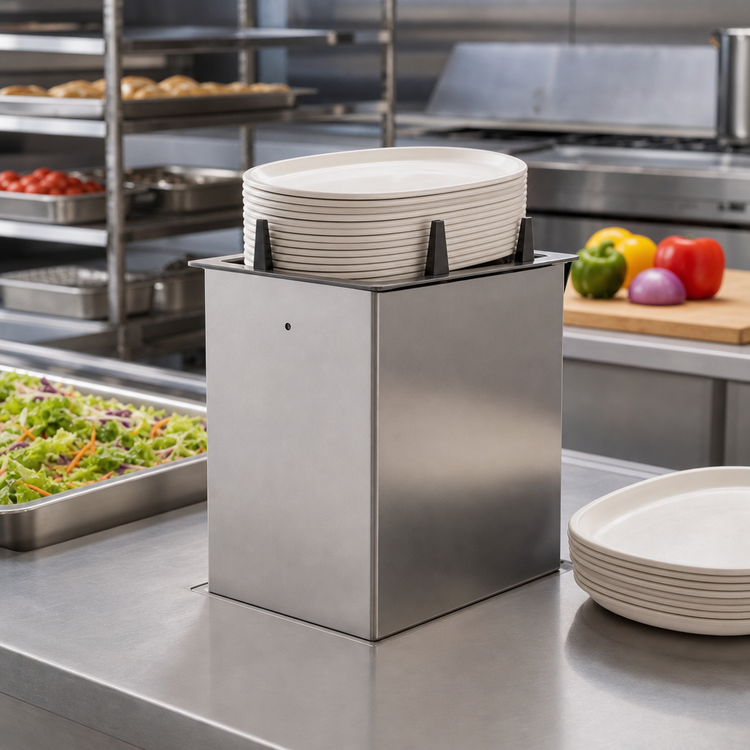 Product image #2 for Drop-In Unheated Stainless Steel Open-Frame Oval Platter Dispenser