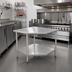 Thumbnail image #2 for Eagle Group Budget Series 30 x 30 Inch Corner Work Table with 430 Stainless Steel Top and Adjustable Undershelf