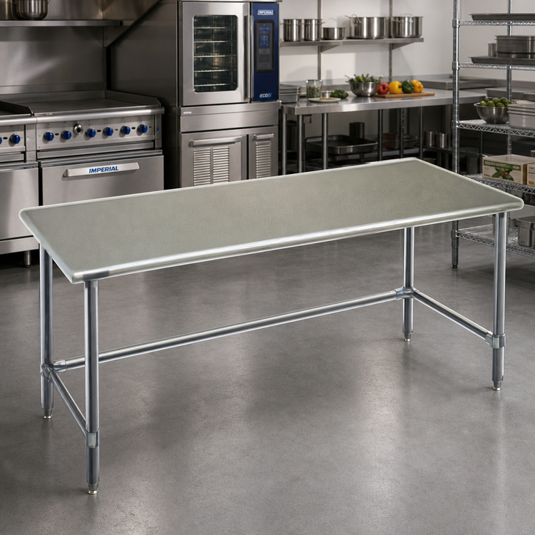 Product image #2 for Eagle Group Spec-Master 84-Inch x 24-Inch Stainless Steel Top Work Table with Galvanized Tubular Base