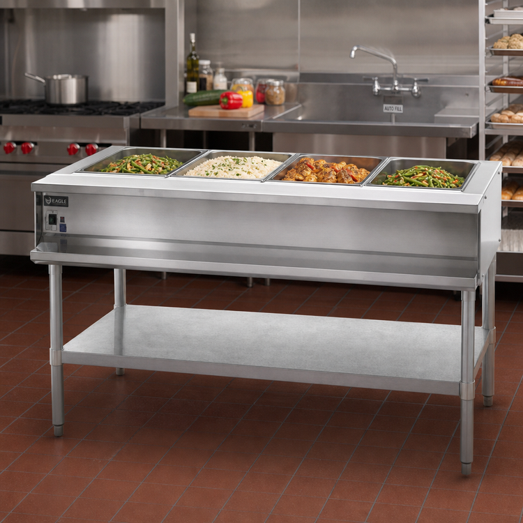 Product image #2 for Eagle Group SWT4-240 Water Bath Electric Hot Food Table with AutoFill