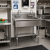 Thumbnail image #2 for Advance Tabco FS-FM-40-F Freestanding Multiwash Hand Sink with 2 Gooseneck Faucets, 40-Inch