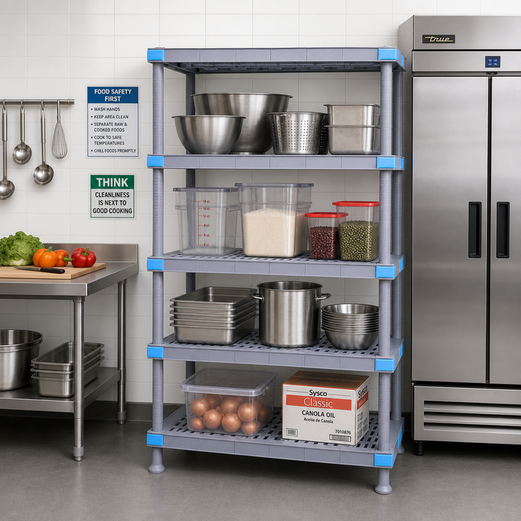 Product image #2 for Quantum Millenia 36 Inch Wide x 21 Inch Deep x 86 Inch High Polymer Starter Shelving Unit with 4 Shelves