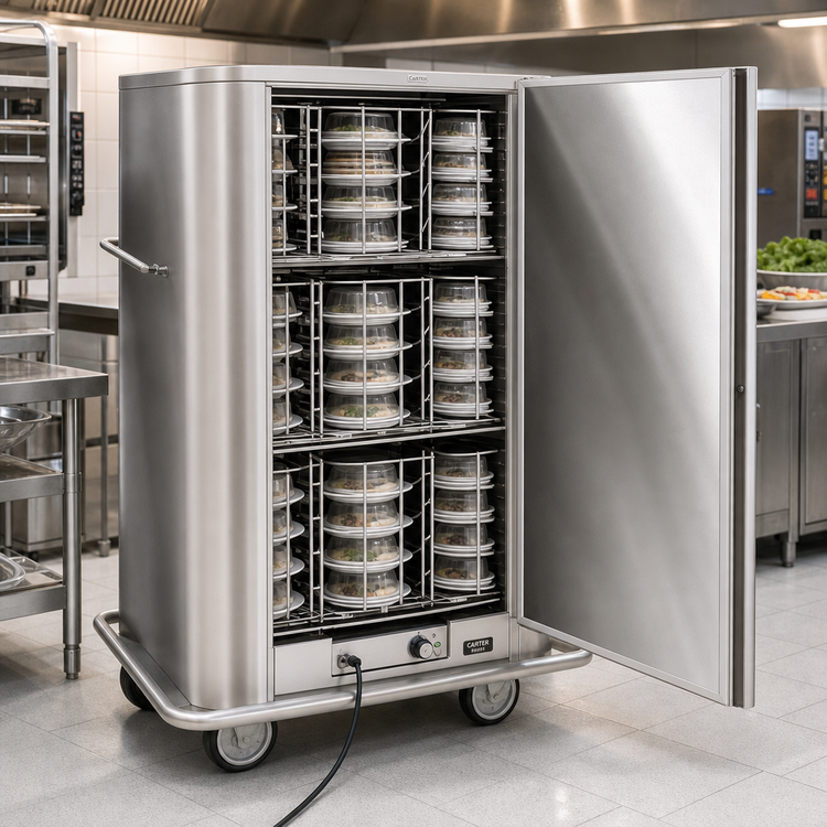 Product image #2 for Classic Carter Mobile Insulated Banquet Holding Cabinet for Pre-Plated Food, 90 Covered Plates, Single Door, Stainless Steel