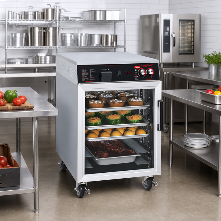 Product image #2 for Hatco Flav-R-Savor® Pass-Thru Mobile Heated Holding Cabinet, 7 Full-Size Sheet Pan Capacity