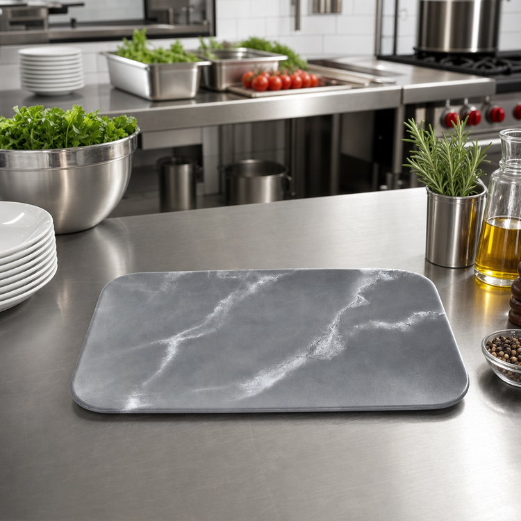 Product image #2 for American Metalcraft 12-Inch Rectangular Melamine Platter, Matte Marble Grey