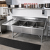 Thumbnail image #2 for Klinger's Trading Elite Three-Compartment Commercial Sink with Left Drainboard, 92-1/2 Inch Wide, 16/304 Stainless Steel