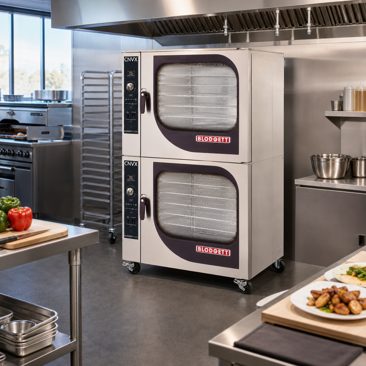 Product image #2 for Blodgett Combi CNVX-14G/BCX-14G Stacked Gas Boiler-Based Convection/Combi Oven, 2 Deck, Full-Size
