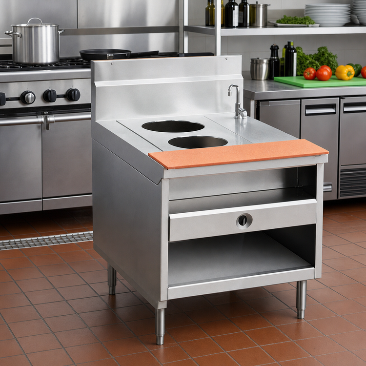 Product image #2 for La Rosa 30-Inch x 32-Inch Gas Wet-Only Hot Food Table with (2) 12-Inch x 20-Inch Openings