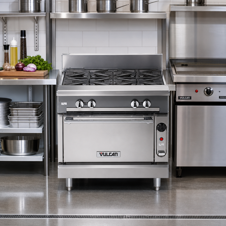 Product image #2 for Vulcan V Series 18-Inch Heavy Duty Gas Range with 2 Open Burners and Storage Base