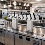Thumbnail image #2 for Perlick Corporation 4006-8BX8B2 Extra-High Back-to-Back Bridge Tee Countertop Glycol-Cooled Draft Beer Tower, 16 Faucets, Stainless Steel