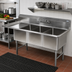 Thumbnail image #2 for John Boos E-Series 3-Compartment Sink with Left Drainboard, 18 Gauge Stainless Steel, 80-1/2 x 29-1/2 x 43-3/4 Inches