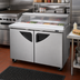 Thumbnail image #2 for Turbo Air Super Deluxe 48-1/4-Inch Two-Section Stainless Steel Sandwich/Salad Prep Table with Clear Lid, 12-Pan, Self-Contained Refrigeration
