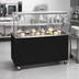 Thumbnail image #2 for Vollrath 2-Series Affordable Portable 46-Inch Cafeteria Utility Station with Breath Guard, Solid Stainless Steel Top, and Black Vinyl-Clad Base