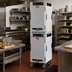 Thumbnail image #3 for Metro HotBlox Narrow 16-Pan Dual Cavity Mobile Heated Holding Cabinet, Analog, Solid Doors