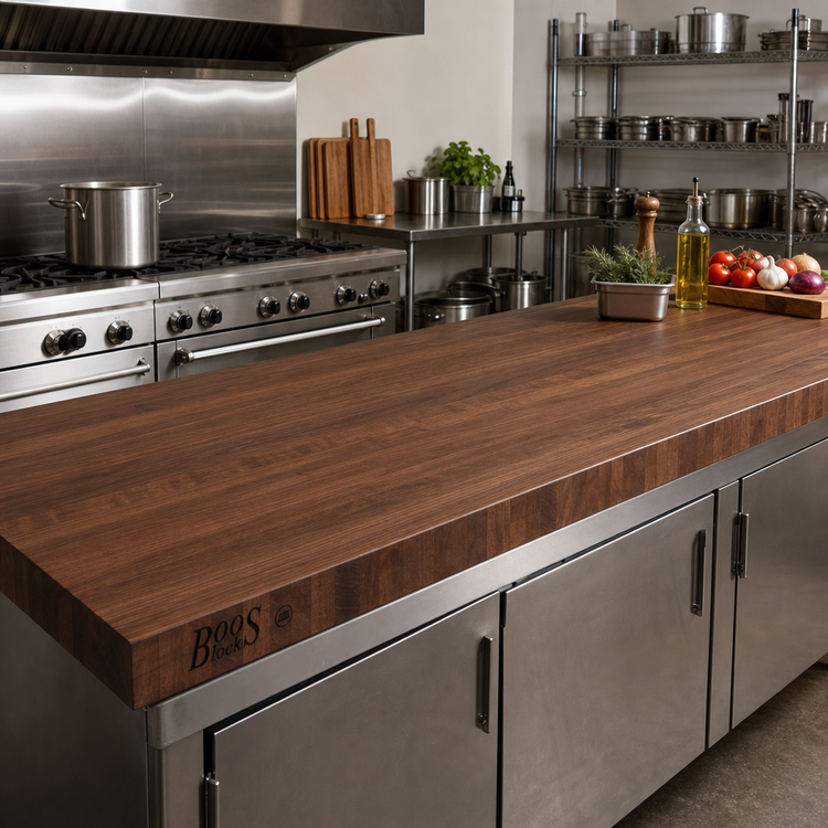 Product image #2 for Boos Block American Black Walnut Edge Grain Kitchen Countertop, 144 x 38 x 3 Inches, Varnique Finish