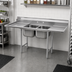 Thumbnail image #2 for Eagle Group 412 Series 2-Compartment 430 Stainless Steel Sink with Left and Right Drainboards