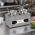 Thumbnail image #2 for Nemco 6120A-ICL Twin-Well Wet Countertop Food Warmer with 4 Quart Wells, Inset, Cover, and Ladle