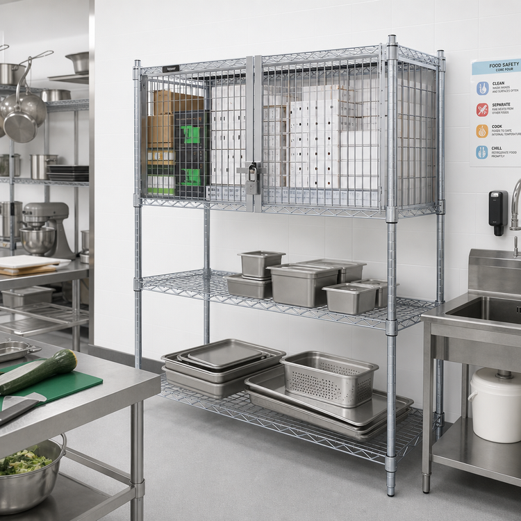 Product image #2 for EagleGard 60"W x 24"D Security Enclosure Kit with Hinged Doors for Wire Shelving