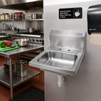 Thumbnail image #2 for John Boos Pro-Bowl PBHS-W-1410-2DM-X Wall-Mounted Stainless Steel Hand Sink, 14" x 10" x 5" Bowl, 4" Faucet Centers