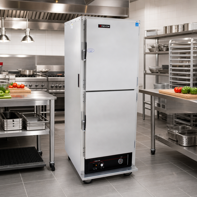 Product image #2 for Cres Cor Mobile Heated Cabinet, 1-Compartment, 11 Full-Size Pan Capacity, Bottom-Mount Heater, Dutch Doors