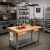Thumbnail image #3 for John Boos Cucina Grande 60-Inch x 36-Inch Wood Top Work Table with Stainless Steel Undershelf, Drawer, and Towel Bars