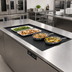 Thumbnail image #2 for Vollrath FC-4HS-54120-BKR Recessed Drop-In Warming Shelf, 56 Inch, Black Aluminum, 120V