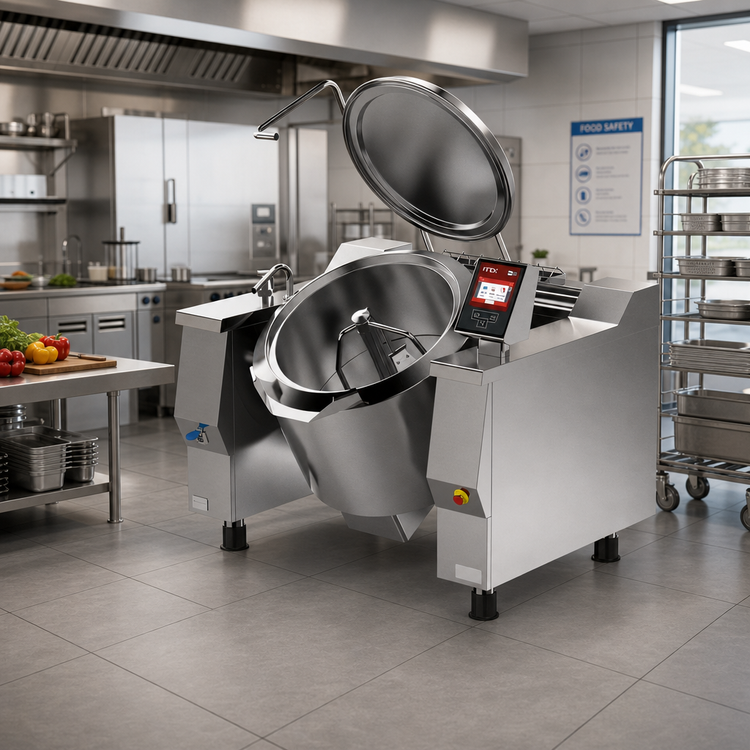 Product image #2 for Cucimix UCBTG024V1 Tilting Skillet Braising Pan with Mixer, Gas, 24 Gallon Capacity