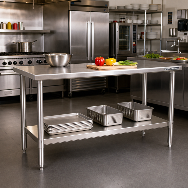 Product image #2 for Eagle Spec-Master 84-Inch x 30-Inch Stainless Steel Work Table with Adjustable Undershelf