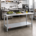 Thumbnail image #2 for Duke 72 Inch x 30 Inch Stainless Steel Top Work Table with Galvanized Undershelf