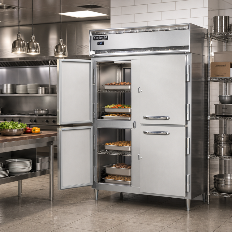 Product image #2 for Continental Refrigerator Designer Line DL2W-SA-PT-HD Two-Section Pass-Thru Heated Holding Cabinet