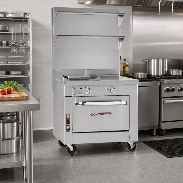 Product image #2 for Southbend Platinum Heavy Duty 32-Inch Gas Sectional Range with Full-Width Graduated Hot Top and Cabinet Base