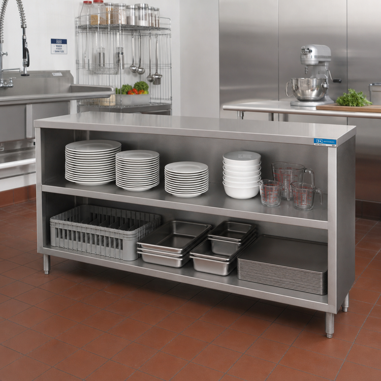 Product image #2 for BK Resources Open Front Stainless Steel Dish Cabinet, 36 Inch W x 18 Inch D