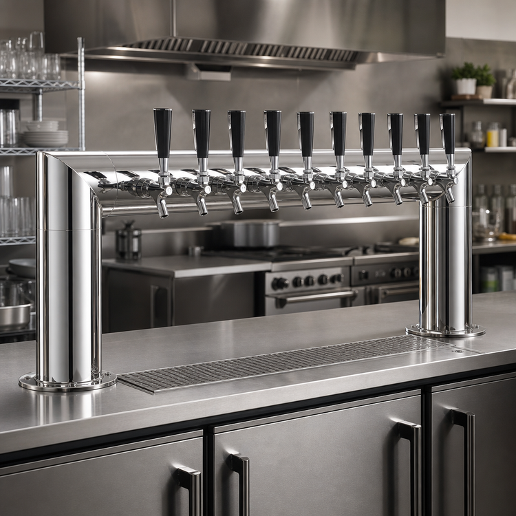 Product image #2 for Perlick 2-Column Pass-Thru Glycol-Cooled Countertop Draft Beer Tower, 10 Faucets, 46 Inches Wide