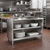 Thumbnail image #2 for 36 Inch Stainless Steel Dish Cabinet with Open Base and Mid-Shelf