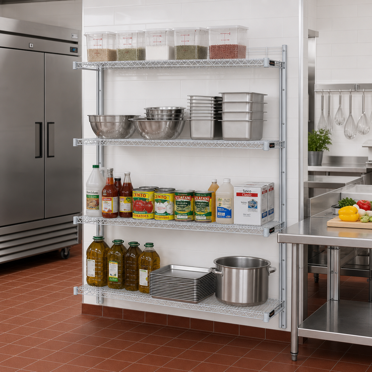 Product image #2 for EagleGard 4-Tier Add-On Wire Shelving Unit, 60 x 18 x 63 Inches, Hybrid Epoxy Finish