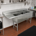 Thumbnail image #2 for Advance Tabco 3-Compartment Fabricated Sink with Left Drainboard, 24 x 30 x 14-Inch Bowls, 16 Gauge 304 Stainless Steel