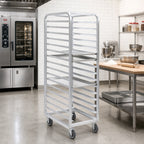 Thumbnail image #2 for Channel Manufacturing 403A All-Welded Aluminum End-Load Bun Pan Rack, 12-Pan, 5-Inch Swivel Casters