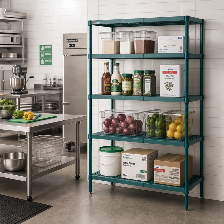 Product image #2 for Metro Super Erecta Pro 18 x 36 x 63 Inch 4-Shelf Polymer Shelving Add-On Unit, Stationary, Green