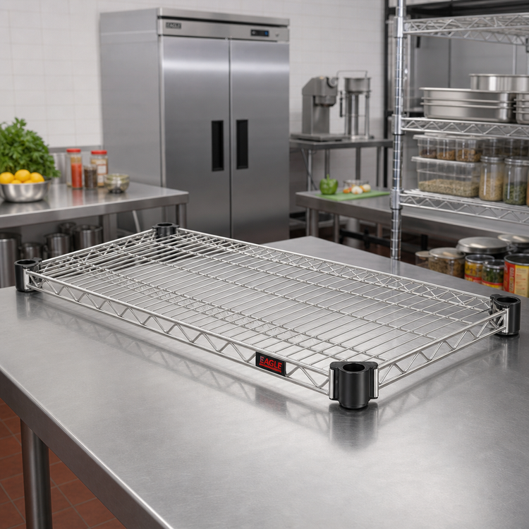 Product image #2 for Eagle Group Quad-Adjust QuadTruss 60 x 21 Inch Wire Shelf, Stainless Steel Finish