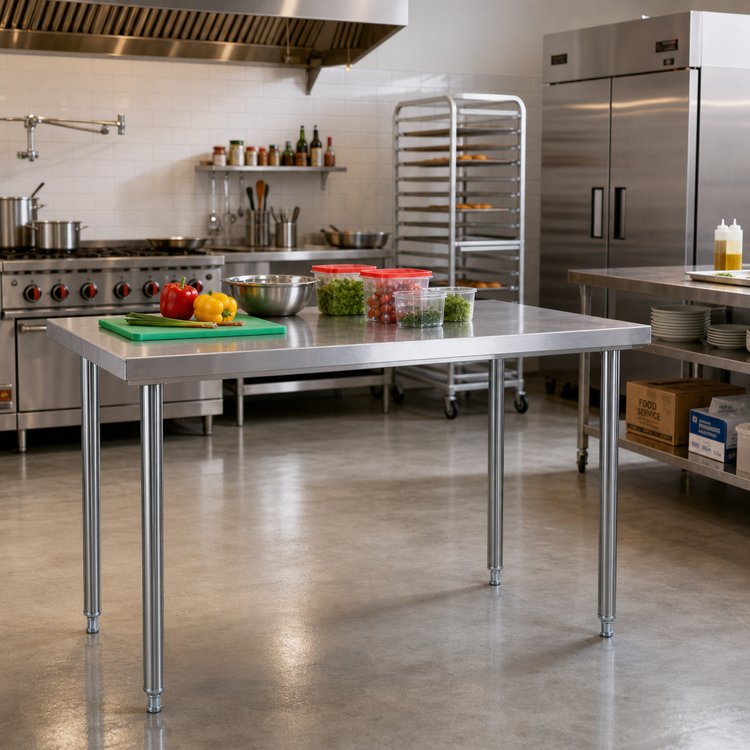 Product image #2 for 34-1/2 Inch Galvanized Steel Work Table Legs with Adjustable Feet, Set of 4