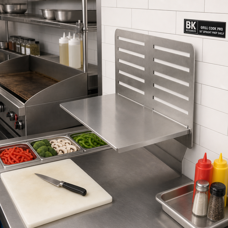 Product image #2 for BK Resources GrillCook Pro Large 18-Inch Stainless Steel Upright Prep Shelf Stand