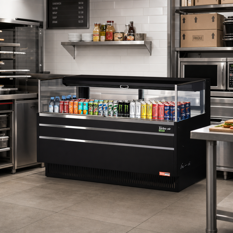 Product image #3 for Turbo Air Low-Profile Horizontal Open Display Merchandiser, 8 Cu. Ft., Self-Contained Refrigeration