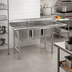 Thumbnail image #2 for Eagle Group 414 Series Coved Corner Three-Compartment Sink with 18-Inch Right-Hand Drainboard, 16 x 20 Bowls